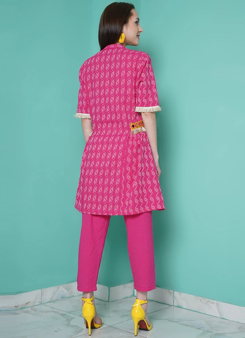 Pink Cotton Kurta Straight Pant Suit After Six Wear 4 Pink Cotton Kurta Straight Pant Suit After Six Wear - Image 4