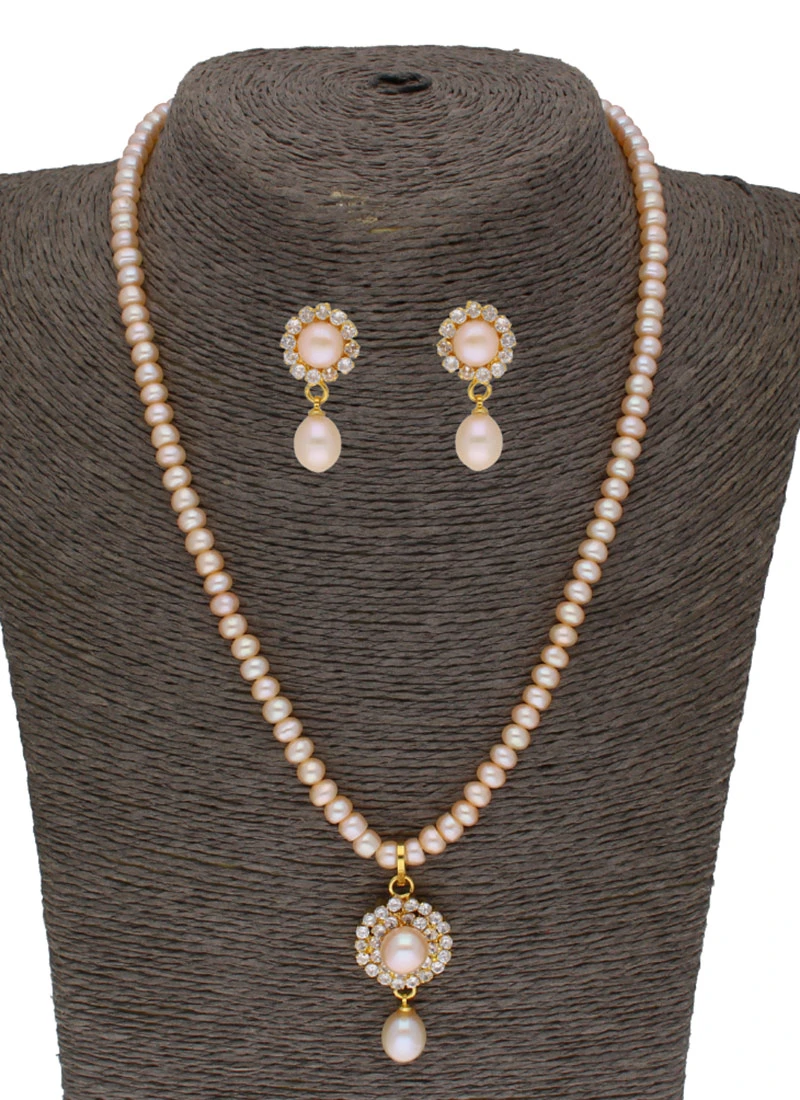 Pink Designer Necklace Set Party Wear 2 Pink Designer Necklace Set Party Wear - Image 2