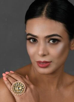 Pink Designer Ring Party Wear -C Bazaar Shop pink designer ring hnjdunvfemirg001 b