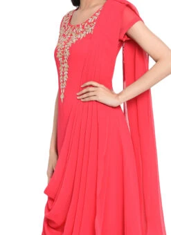 Pink Embroidered Kurta Churidar Set After Six Wear