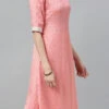Pink Embroidered Calf Length Kurta Set After Six Wear
