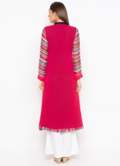 Pink Georgette Digital Printed Kurta Palazzo Set After Six Wear -C Bazaar Shop pink georgette digital printed kurta palazzo set krsmnc2082ks b