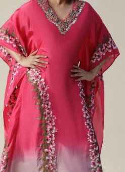 Pink Georgette Tops And Tunics Party Wear