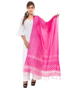 Pink Kota Cotton Dupatta Festive Wear -C Bazaar Shop pink kota cotton dupatta dpdmfmfd041 u
