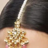 Pink Kundan Designer Mangtikka Party Wear
