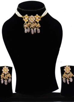 Pink Kundan Necklace Set Party Wear -C Bazaar Shop pink kundan necklace set jyddrj105721h b
