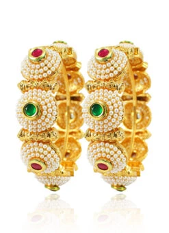 Pink N Green Bangles Set Wedding Wear 5 Pink N Green Bangles Set Wedding Wear -C Bazaar Shop pink n green bangles set hjbrmkns0528 b