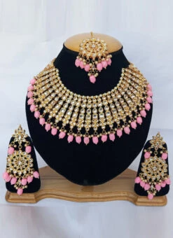 Pink Necklace Set Wedding Wear 5 Pink Necklace Set Wedding Wear -C Bazaar Shop pink necklace set jynsmniczb128 b