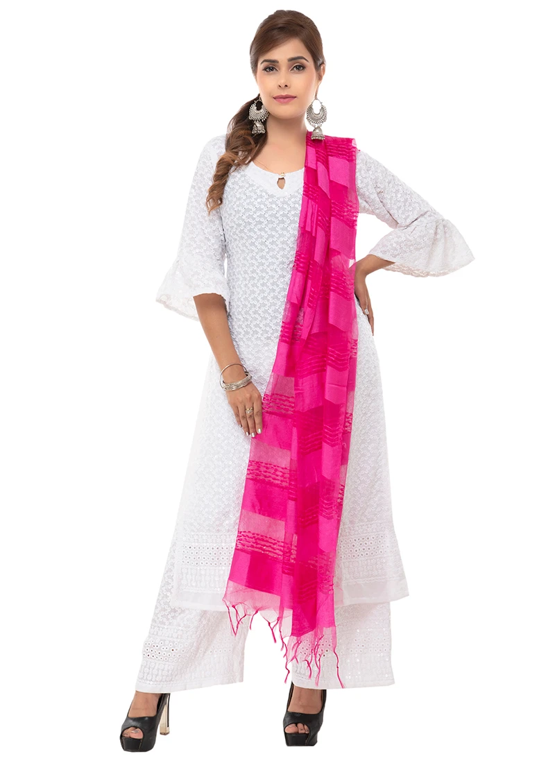 Pink Organza Dupatta After Six Wear 3 Pink Organza Dupatta After Six Wear - Image 3