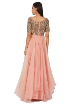 Pink Organza Embroidered Anarkali Suit Party Wear -C Bazaar Shop pink organza embroidered anarkali suit sldvc117 b