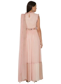 Pink Pure Georgette Thread N Sequins Work Anarkali Suit Party Wear -C Bazaar Shop pink pure georgette thread n sequins work anarkali suit sldvcsvak193 b