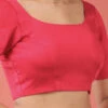 Pink Silk Solid Stitched Readymade Blouse Party Wear