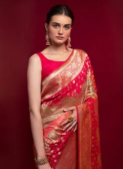 Pink Silk Weaving Work Saree Festive Wear -C Bazaar Shop pink silk weaving work saree sasacu7479 b