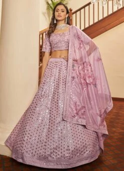 Pink Soft Art Silk Embroidered Umbrella Lehenga Choli Festive Wear -C Bazaar Shop pink soft art silk embroidered umbrella lehenga choli ghsaj42551923 u