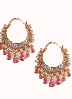 Pink Stone Dangler Party Wear -C Bazaar Shop pink stone dangler erddrj9397h b