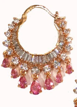 Pink Stone Dangler Party Wear