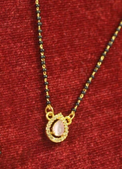 Pink Stone Work Mangalsutra Party Wear -C Bazaar Shop pink stone work mangalsutra hejasvcbhspk032 b