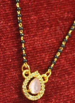 Pink Stone Work Mangalsutra Party Wear
