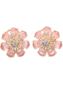 Pink Stones Alloy Studs Party Wear 5 Pink Stones Alloy Studs Party Wear -C Bazaar Shop pink stones alloy studs erjrurea2362 b