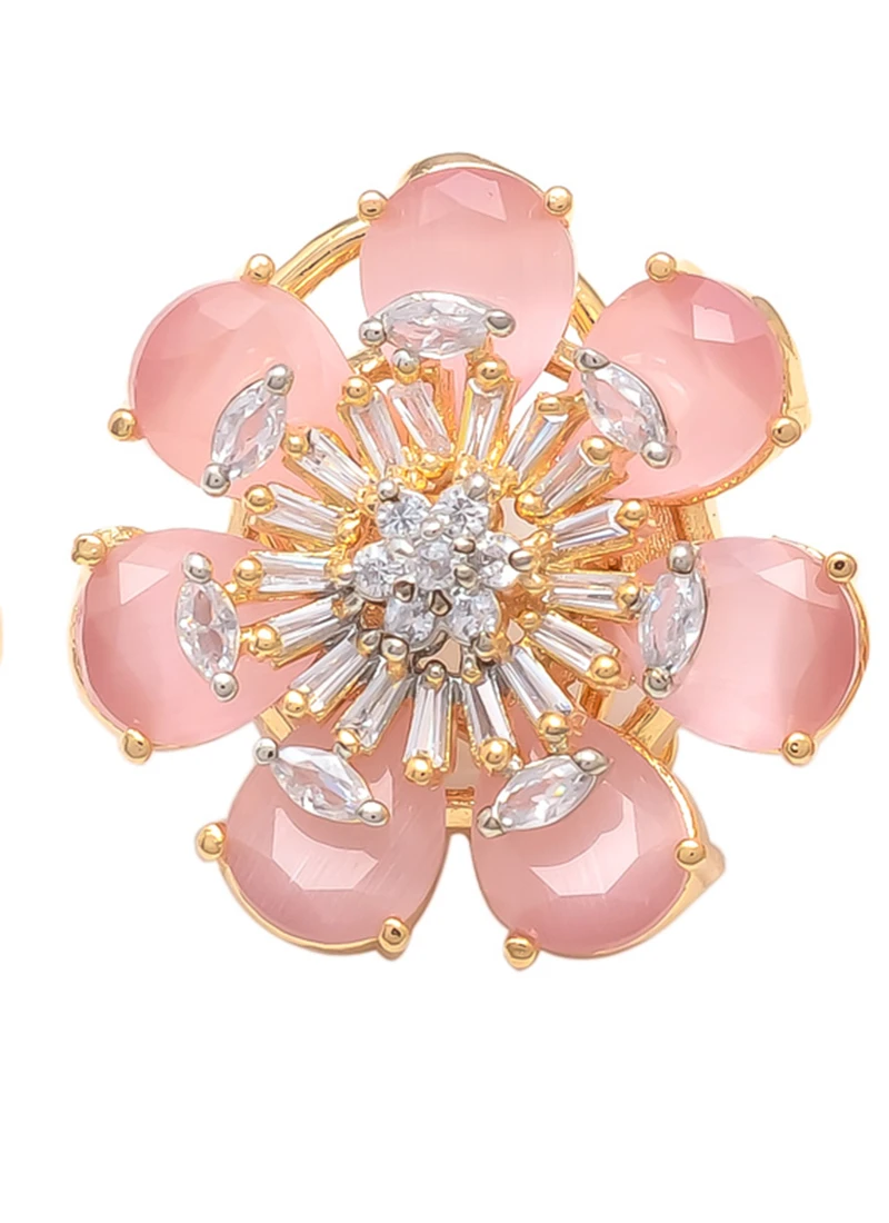 Pink Stones Alloy Studs Party Wear 1 Pink Stones Alloy Studs Party Wear