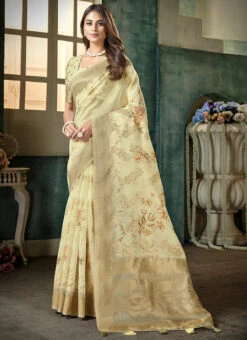 Pista Green Cotton Silk Printed Work Saree Festive Wear -C Bazaar Shop pista green cotton silk printed work saree samknsk2202 u