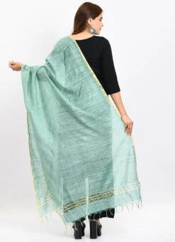 Pista Green Cotton Slub Weaving Work Dupatta Work Wear -C Bazaar Shop pista green cotton slub weaving work dupatta dpdmimfd110 b