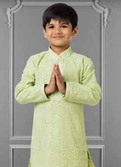 Pista Green Georgette Embroidered Boys Kurta Pyjama Party Wear 5 Pista Green Georgette Embroidered Boys Kurta Pyjama Party Wear -C Bazaar Shop pista green georgette embroidered boys kurta pyjama kdbkvs718 b