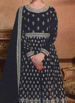 Prachi Desai Black Georgette Embroidery Anarkali Suit Party Wear