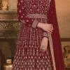 Prachi Desai Maroon Georgette Embroidery Anarkali Suit Party Wear