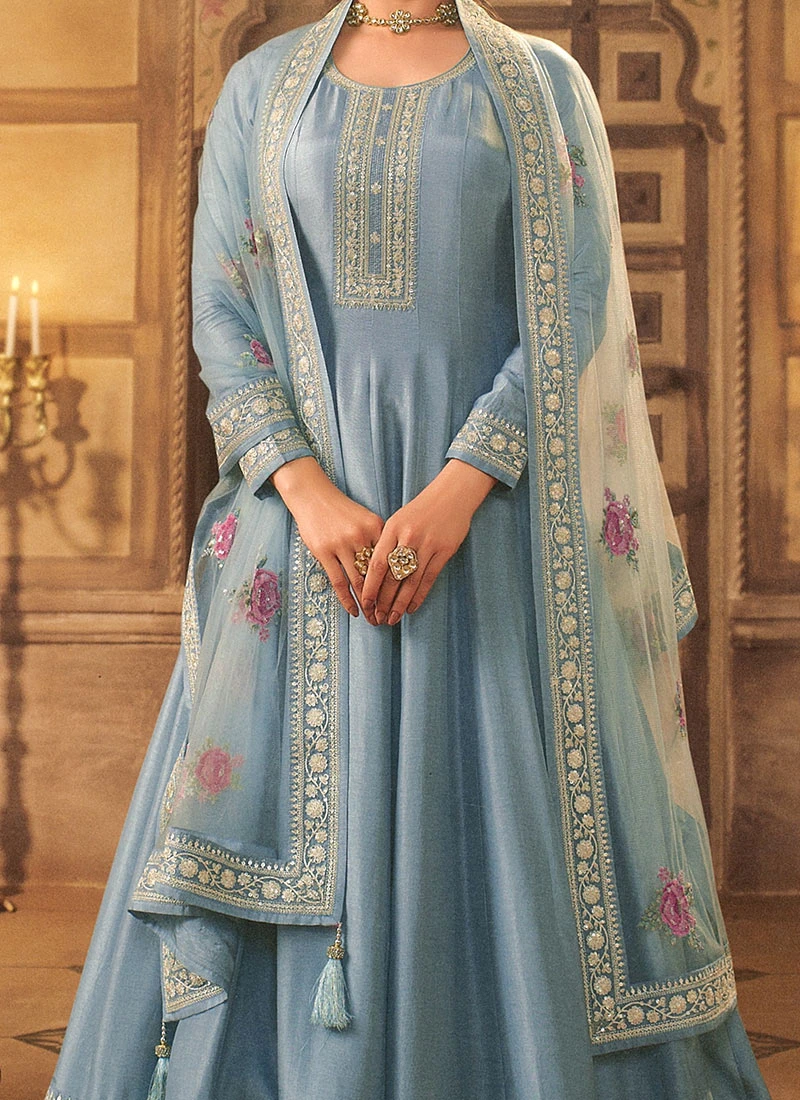 Prachi Desai Sky Blue Dola Silk Embroidered Anarkali Suit Party Wear 1 Prachi Desai Sky Blue Dola Silk Embroidered Anarkali Suit Party Wear