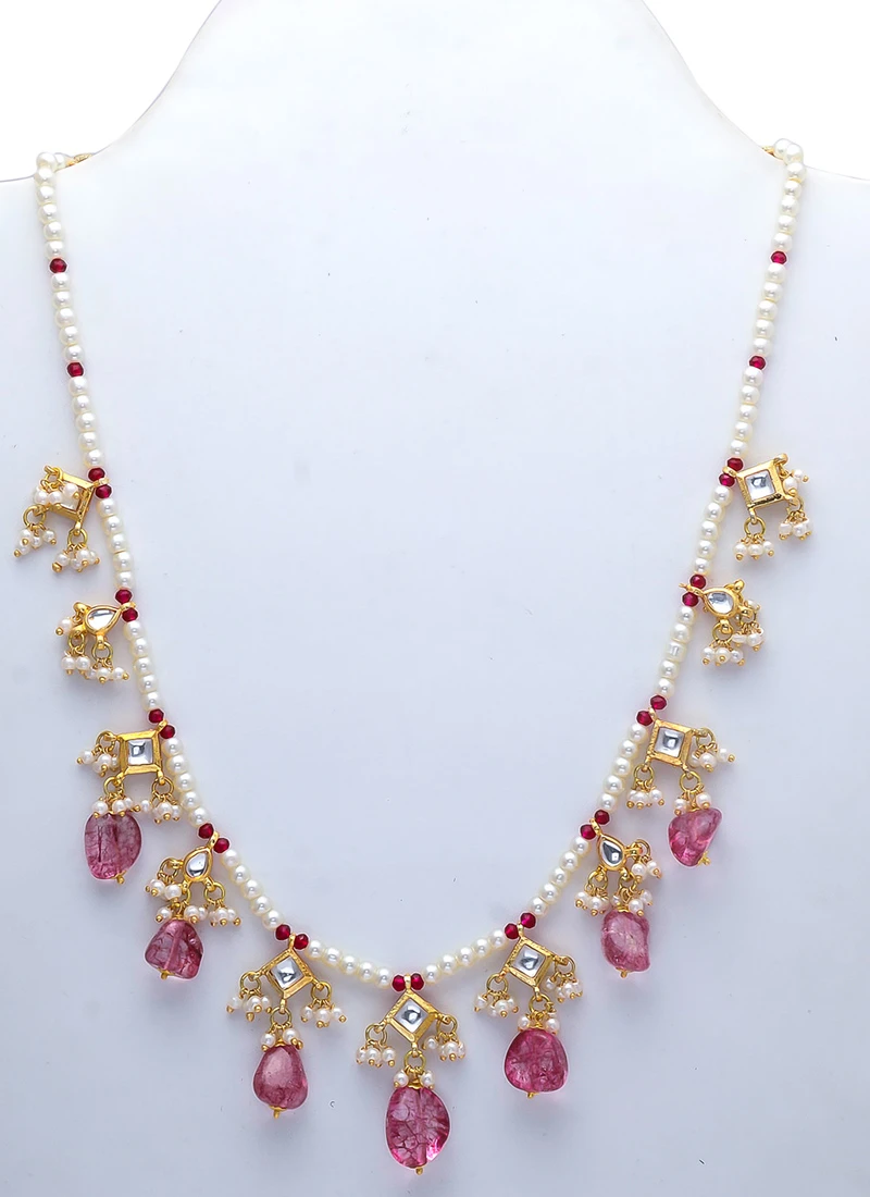 Purple Alloy Stone Necklace Party Wear 2 Purple Alloy Stone Necklace Party Wear - Image 2