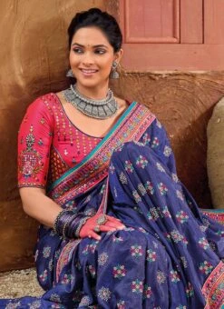 Purple Art Silk Embroidered Saree Party Wear -C Bazaar Shop purple art silk embroidered sari saska37406902 b