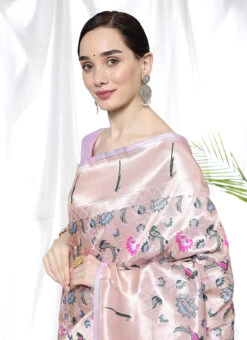 Purple Banarasi Soft Silk Woven Work Saree Festive Wear -C Bazaar Shop purple banarasi soft silk woven work saree sasacw5888 b