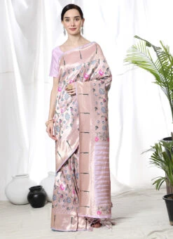 Purple Banarasi Soft Silk Woven Work Saree Festive Wear -C Bazaar Shop purple banarasi soft silk woven work saree sasacw5888 u