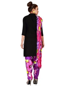 Purple Cotton Semi Patiala Pant After Six Wear -C Bazaar Shop purple cotton semi patiala pant wbpat085 b
