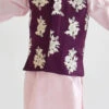 Purple Cotton Silk Embroidery Nehru Jacket