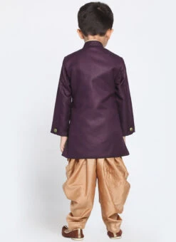 Dark Purple Dupion Silk Indowestern Sherwani Wedding Wear 5 Dark Purple Dupion Silk Indowestern Sherwani Wedding Wear -C Bazaar Shop purple dupion silk indowestern sherwani kdbdmf488dp b