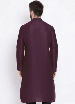 Purple Dupion Silk Soild Stitched Kurta -C Bazaar Shop purple dupion silk soild stitched kurta kudmf16151361pr b