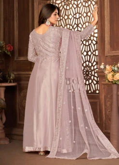 Purple Floor Length Net Fabric Anarkali With Embroidery Work Party Wear 7 Purple Floor Length Net Fabric Anarkali With Embroidery Work Party Wear -C Bazaar Shop purple floor length net fabric anarkali with embroidery work slsdi8398pr b