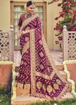 Purple Georgette Embroidery Sequins Saree Wedding Wear -C Bazaar Shop purple georgette embroidery sequins saree saska35816609 u