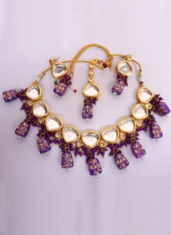 Purple Necklace Set Party Wear -C Bazaar Shop purple necklace set jysmni1060 b