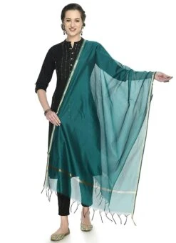 Rama Green Art Silk Banarasi Dupatta After Six Wear -C Bazaar Shop rama green art silk banarasi dupatta dpsdmfd186 u