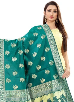 Rama Green Art Silk Benarasi Dupatta Party Wear -C Bazaar Shop rama green art silk benarasi dupatta dusli106ram b