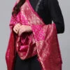 Rani Pink Benarasi Silk Jacquard Woven Dupatta Festive Wear