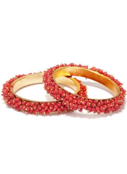 Red Alloy Beads Bangles Party Wear -C Bazaar Shop red alloy beads bangles hjbdmf016 b