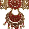 Red Alloy Choker Set With Earrings N Mangtika Party Wear