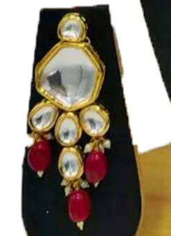 Red Alloy Kundan Necklace Wedding Wear