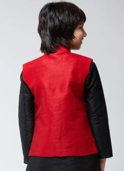 Red Art Silk Jacket -C Bazaar Shop red art silk jacket kdnjdmf482 b