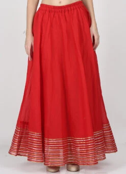 Red Art Silk Skirt Work Wear -C Bazaar Shop red art silk skirt wbjsns14 b