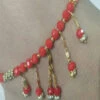 Red Beads Designer Anklets Festive Wear